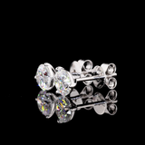 Lab-Grown 1.49 Carat Round D-VS1 Diamond 14K White Gold Martini Earrings