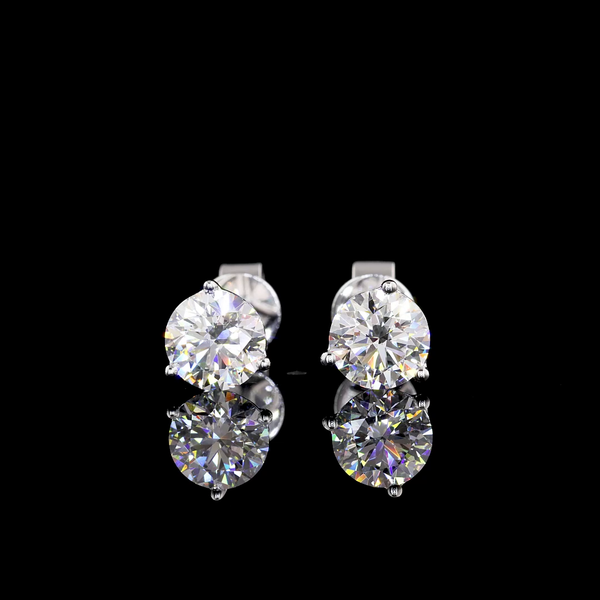 Lab-Grown 1.50 Carat Round D-VS2 Diamond 14K White Gold Martini Earrings