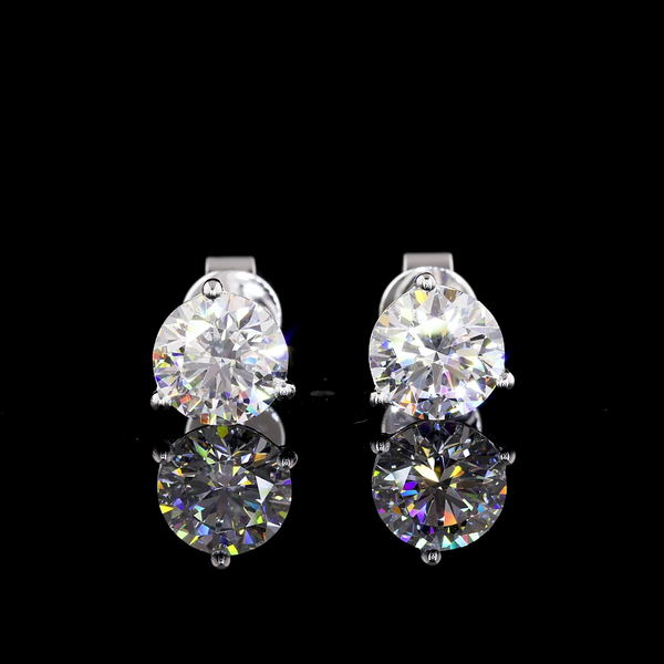 Lab-Grown 2.06 Carat Round D-VS1 Diamond 14K White Gold Martini Earrings