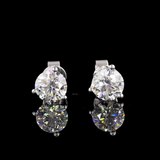 Lab-Grown 2.04 Carat Round E-VS1 Diamond 14K White Gold Martini Earrings