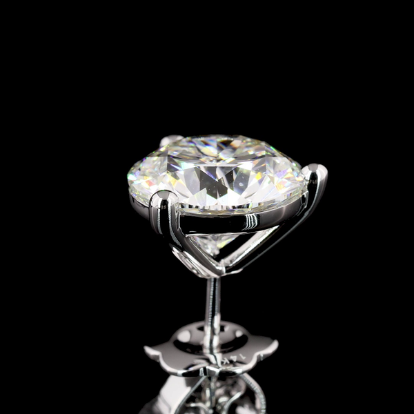Lab-Grown 6.08 Carat Round E-VS1 Diamond 14K White Gold Martini Earrings