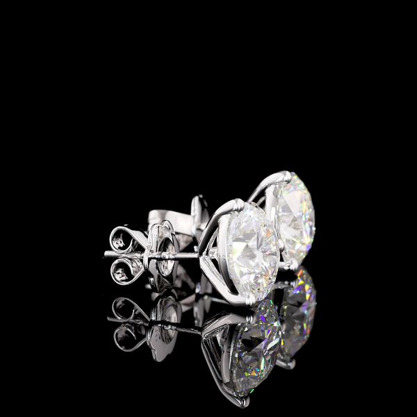 Lab-Grown 6.33 Carat Round E-VVS2 Diamond 14K White Gold Martini Earrings