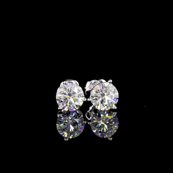 Lab-Grown 2.55 Carat Round D-VVS2 Diamond 14K White Gold Martini Earrings