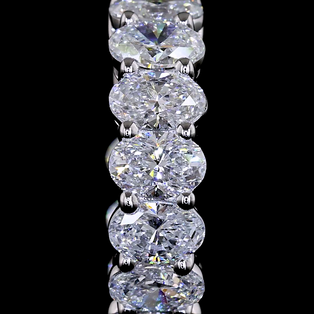 Lab-Grown 2.1 Carat Oval E-VS Diamond 14K White Gold Huggies Earrings