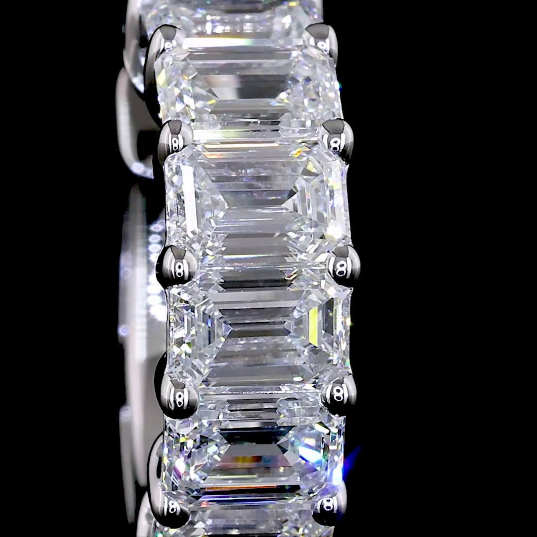 Lab-Grown 2.05 Carat Emerald E-VS Diamond 14K White Gold Huggies Earrings