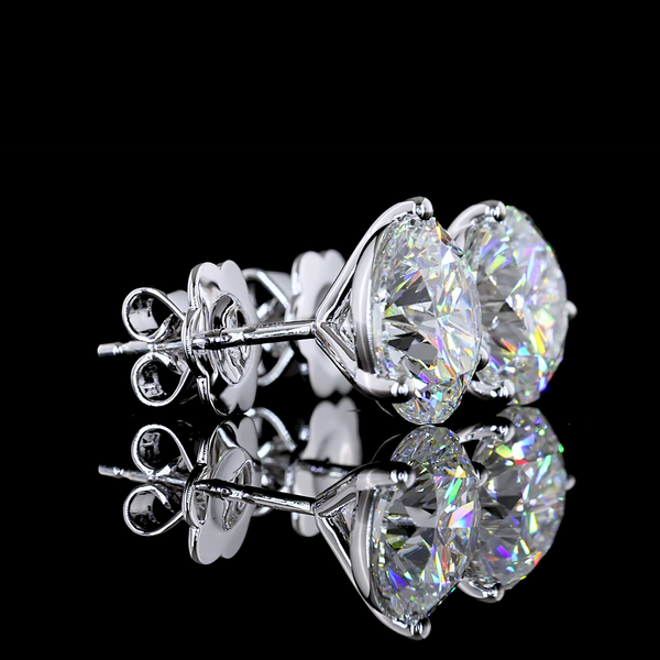 Lab-Grown 5.07 Carat Round F-VVS2 Diamond 14K White Gold Martini Earrings