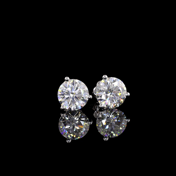 Lab-Grown 6.06 Carat Round E-VS1 Diamond 14K White Gold Martini Earrings