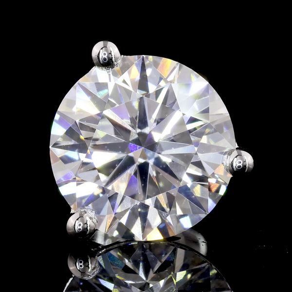 Lab-Grown 6.06 Carat Round E-VS1 Diamond 14K White Gold Martini Earrings