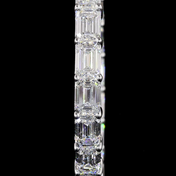 Lab-Grown 6.27 Carat Emerald E-VS1 Diamond 14K White Gold Hoops Earrings