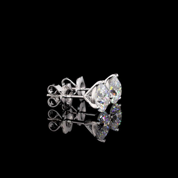 Lab-Grown 3.00 Carat Round D-VS1 Diamond 14K White Gold Martini Earrings