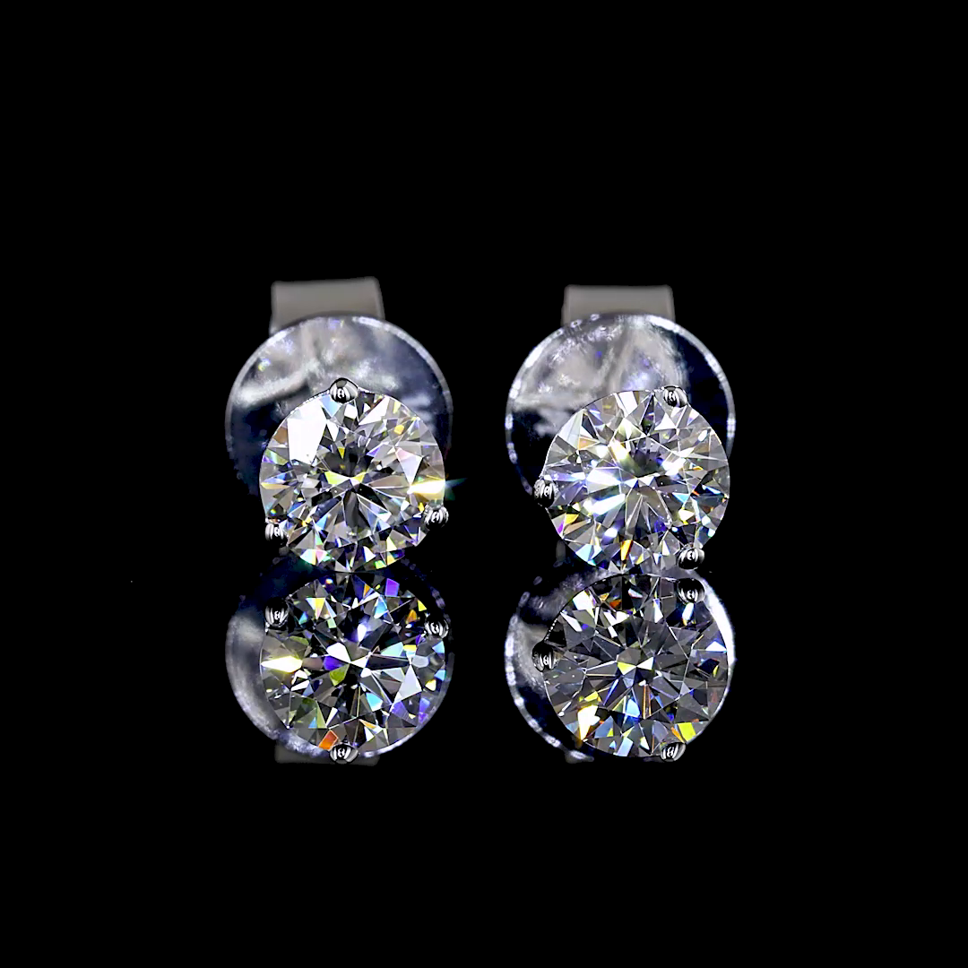 Lab-Grown 0.53 Carat Round E-F-VS2 Diamond 14K White Gold Martini Earrings