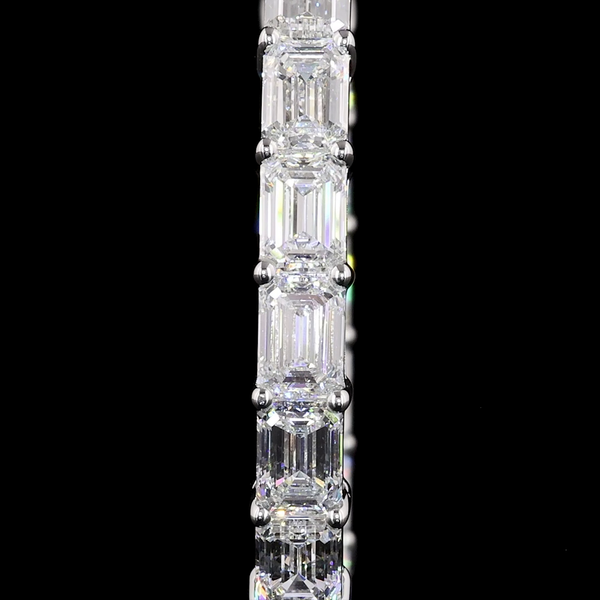 Lab-Grown 8.35 Carat Emerald D-VVS2 Diamond 14K White Gold Hoops Earrings