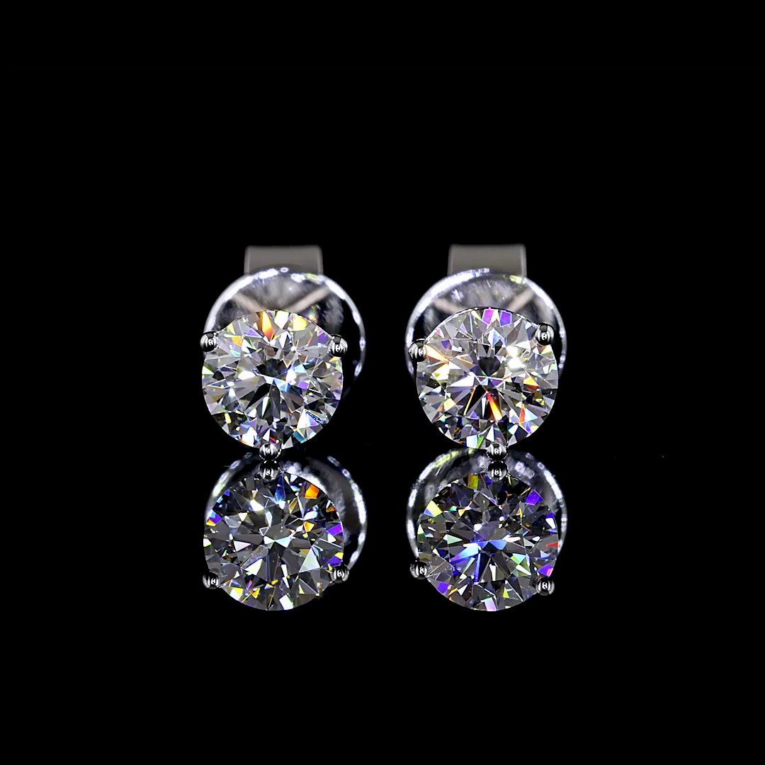 Lab-Grown 0.77 Carat Round E-F-VS1 Diamond 14K White Gold Martini Earrings