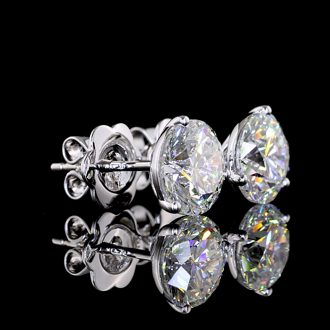 Lab-Grown 2.54 Carat Round D-VVS2 Diamond 14K White Gold Martini Earrings
