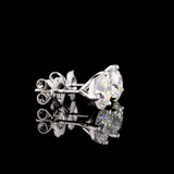 Lab-Grown 3.03 Carat Round D-VVS1 Diamond 14K White Gold Martini Earrings