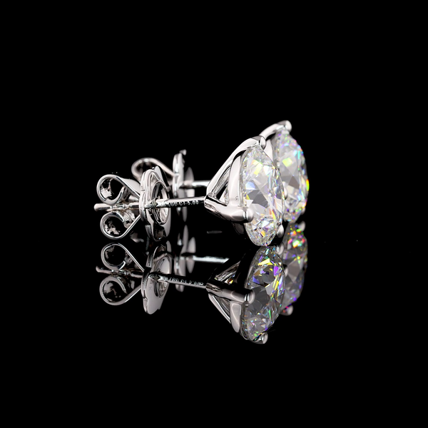 Lab-Grown 5.13 Carat Round E-VVS2 Diamond 14K White Gold Martini Earrings