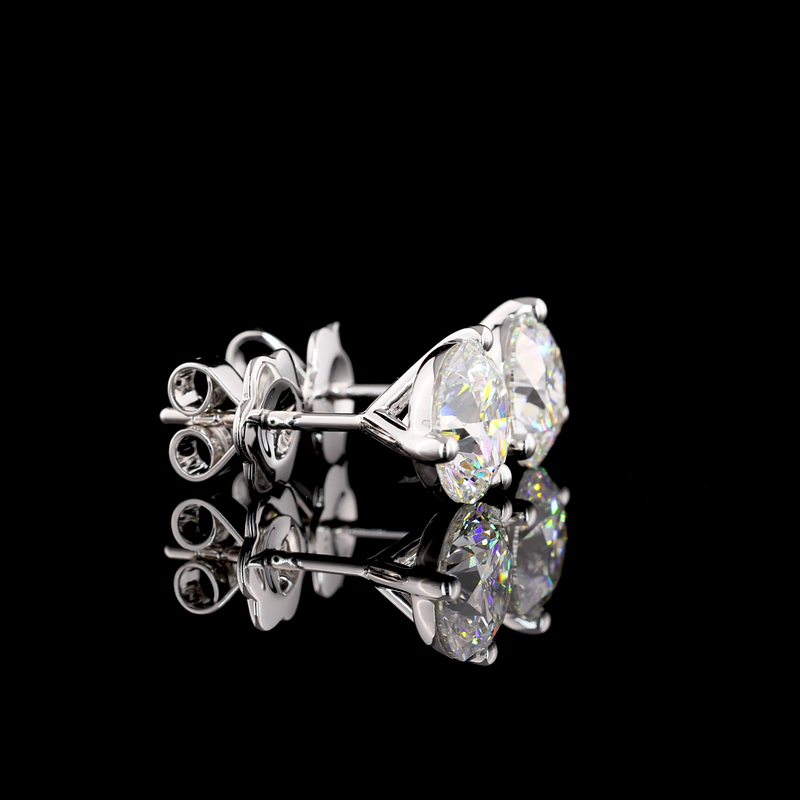 Lab-Grown 3.01 Carat Round E-VVS2 Diamond 14K White Gold Martini Earrings