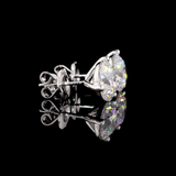 Lab-Grown 5.01 Carat Round E-VS1 Diamond 14K White Gold Martini Earrings