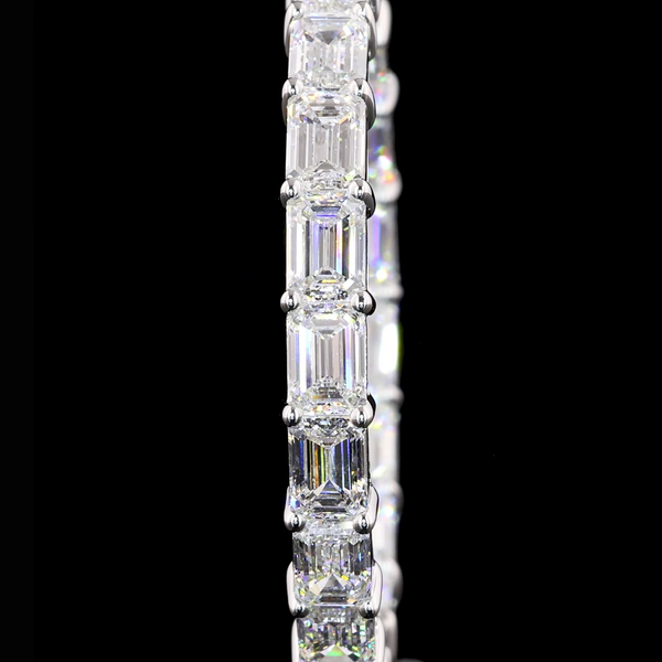 Lab-Grown 8.11 Carat Emerald E-VS1 Diamond 14K White Gold Hoops Earrings