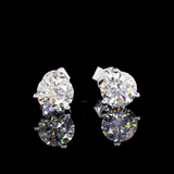 Lab-Grown 2.11 Carat Round E-VS1 Diamond 14K White Gold Martini Earrings