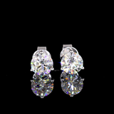Lab-Grown 1.49 Carat Round D-VVS2 Diamond 14K White Gold Martini Earrings