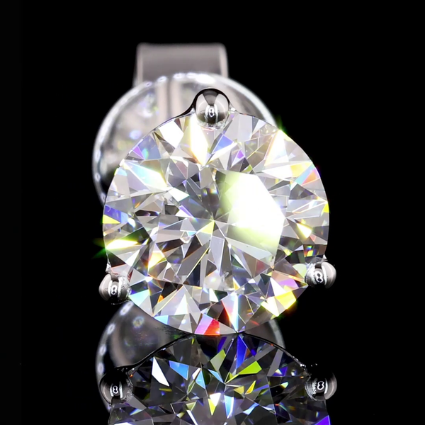 Lab-Grown 1.47 Carat Round D-VS1 Diamond 14K White Gold Martini Earrings