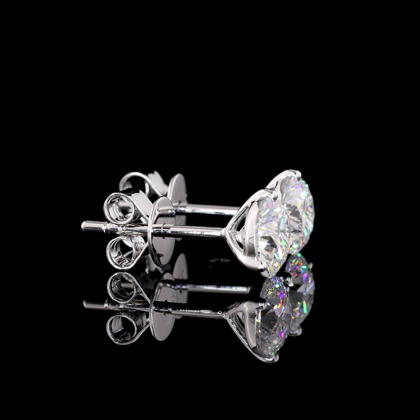 Lab-Grown 1.54 Carat Round D-VS1 Diamond 14K White Gold Martini Earrings