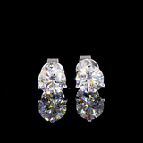 Lab-Grown 1.51 Carat Round F-VS2 Diamond 14K White Gold Martini Earrings