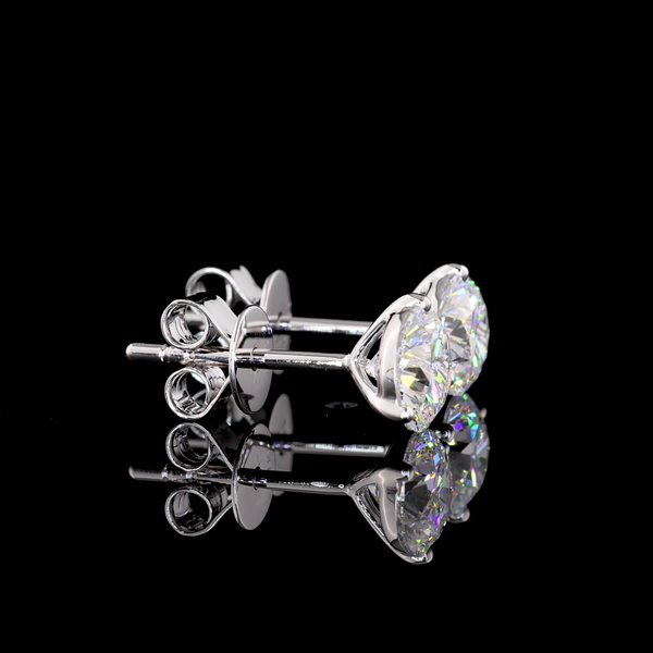 Lab-Grown 1.46 Carat Round F-VS2 Diamond 14K White Gold Martini Earrings