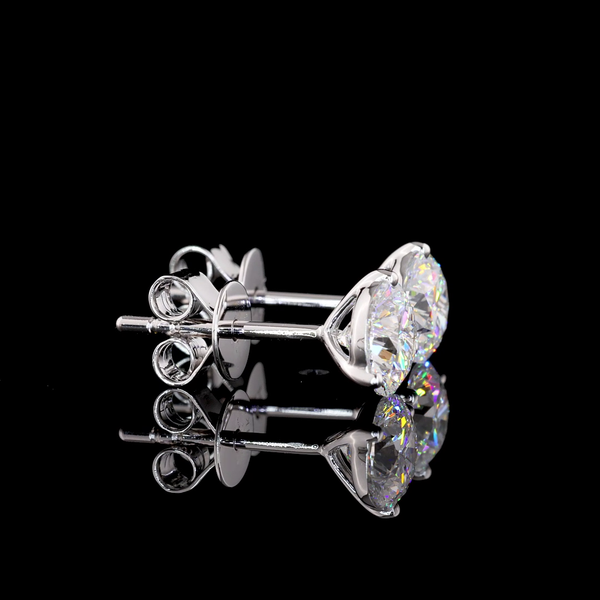 Lab-Grown 1.56 Carat Round D-VVS2 Diamond 14K White Gold Martini Earrings