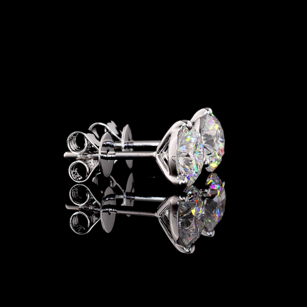 Lab-Grown 2.02 Carat Round E-VS1 Diamond 14K White Gold Martini Earrings