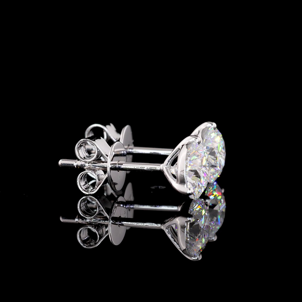 Lab-Grown 1.52 Carat Round D-VS1 Diamond 14K White Gold Martini Earrings