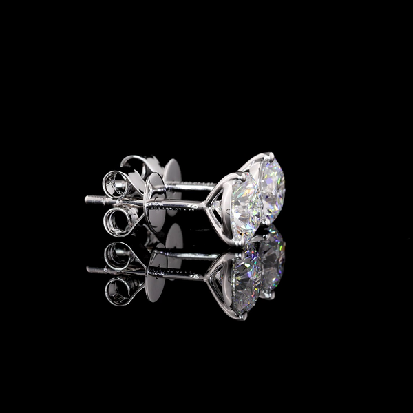 Lab-Grown 1.51 Carat Round D-VVS2 Diamond 14K White Gold Martini Earrings