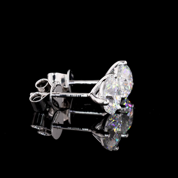 Lab-Grown 2.01 Carat Round D-VVS2 Diamond 14K White Gold Martini Earrings