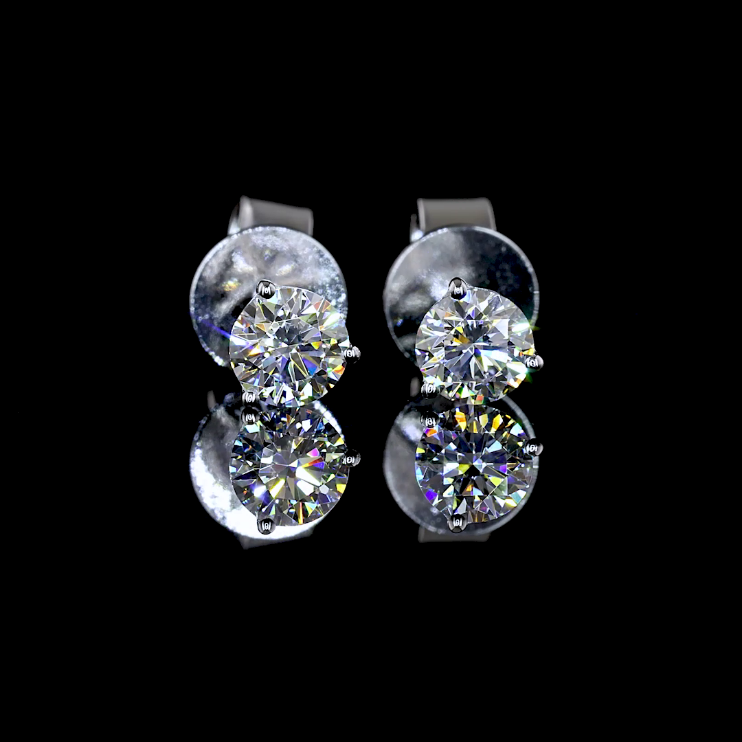 Lab-Grown 0.47 Carat Round E-VS Diamond 14K White Gold Martini Earrings