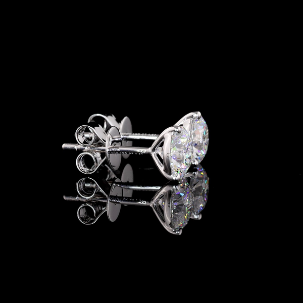 Lab-Grown 1.52 Carat Round E-VVS2 Diamond 14K White Gold Martini Earrings