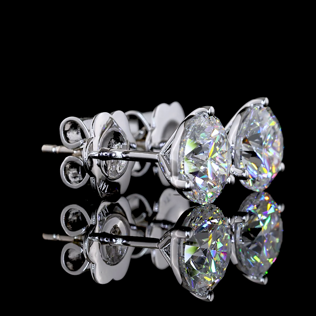 Lab-Grown 2.51 Carat Round E-F-VS1 Diamond 14K White Gold Martini Earrings