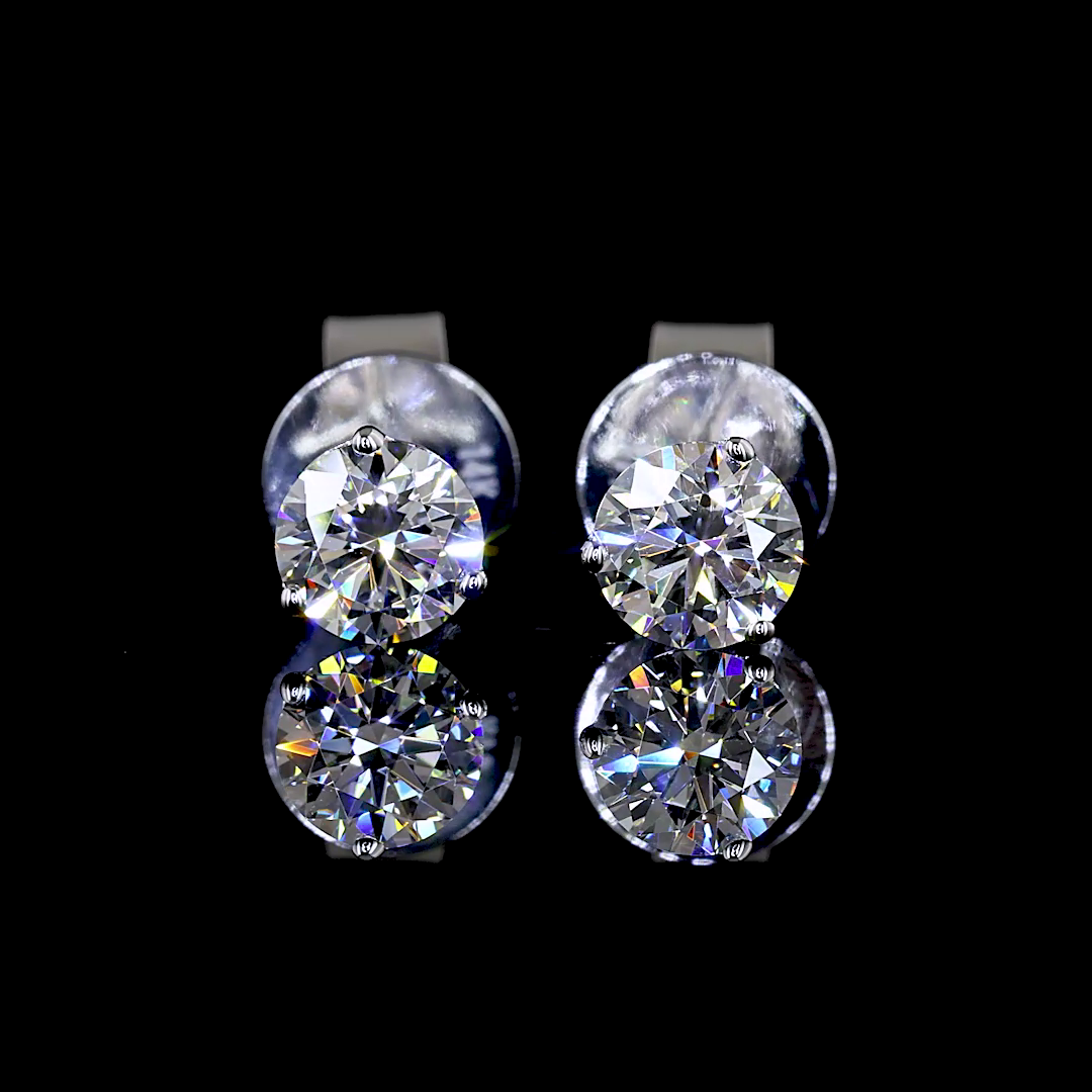 Lab-Grown 0.49 Carat Round E-F-VS2 Diamond 14K White Gold Martini Earrings