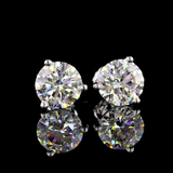 Lab-Grown 6.18 Carat Round E-VS1 Diamond 14K White Gold Martini Earrings