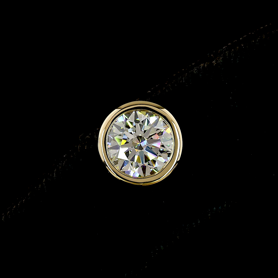 Lab-Grown 4.04 Carat Round E-VS1 Diamond 14K Yellow Gold Studs Earrings