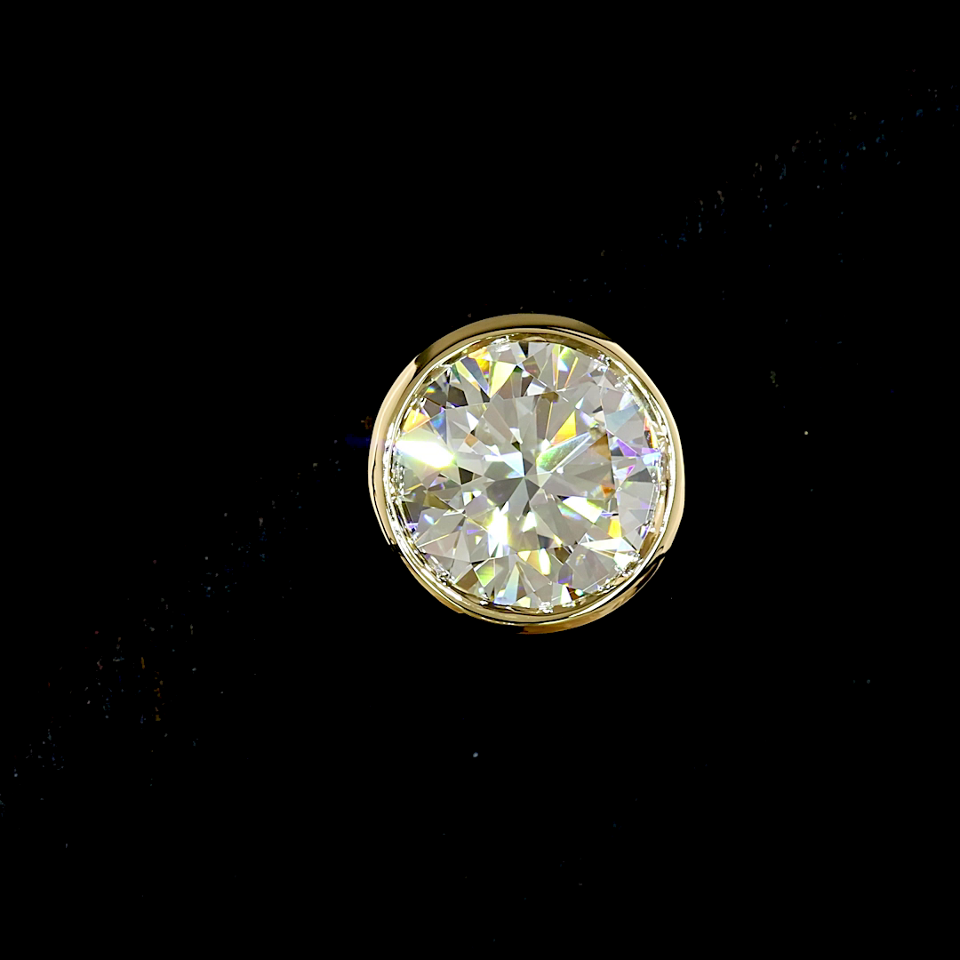 Lab-Grown 5.03 Carat Round E-F-VS1 Diamond 14K Yellow Gold Studs Earrings