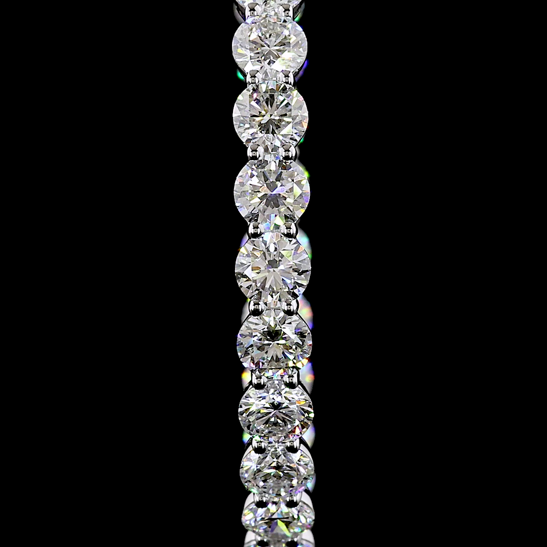 Lab-Grown 5.12 Carat Round E-F-VS1 Diamond 14K White Gold Hoops Earrings