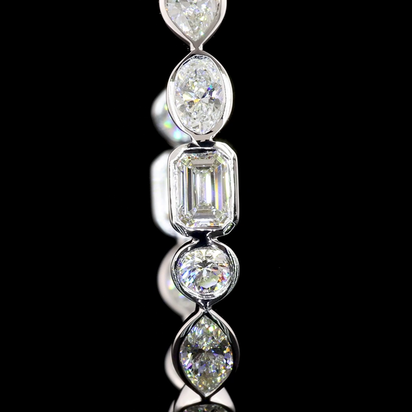 Lab-Grown 5.98 Carat MIX E-VS1 Diamond 14K White Gold C Hoops Earrings