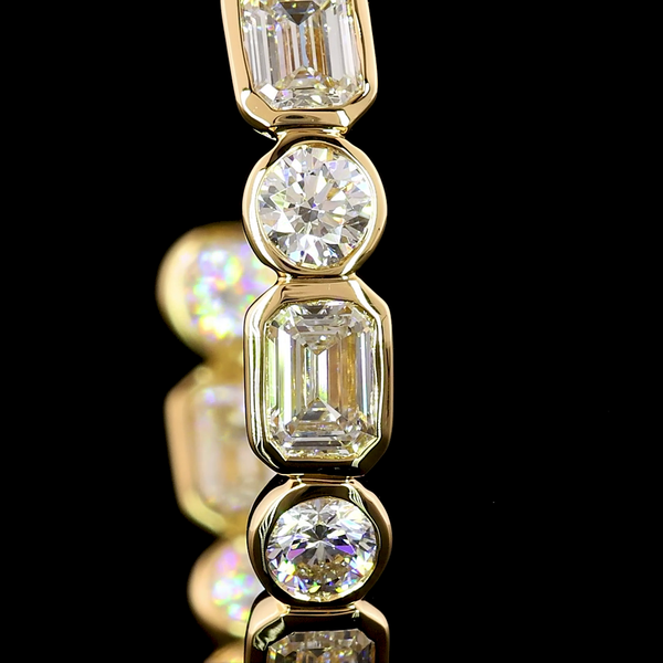 Lab-Grown 4.05 Carat MIX F-VS1 Diamond 14K Yellow Gold C Hoops Earrings