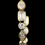 Lab-Grown 4.95 Carat MIX F-VS2 Diamond 14K Yellow Gold C Hoops Earrings