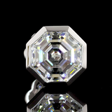 Lab-Grown 4.65 Carat Octagon E-VVS2 Diamond 14K White Gold Studs Earrings