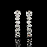 Lab-Grown 5.72 Carat Pear F-VS1 Diamond 14K White Gold C Hoops Earrings