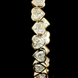 Lab-Grown 4.27 Carat Heart F-VS1 Diamond 14K Yellow Gold C Hoops Earrings