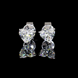 Lab-Grown 1.08 Carat Heart F-VVS2 Diamond 14K White Gold Studs Earrings