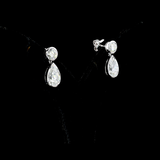 Lab-Grown 5.14 Carat MIX E-VVS2 Diamond 14K White Gold Hanging Earrings